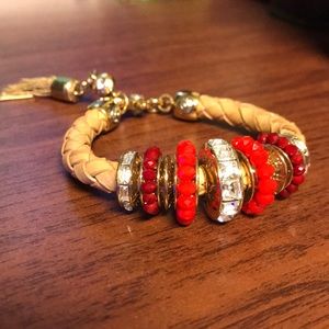 Henri Bendel Beaded Leather Bracelet